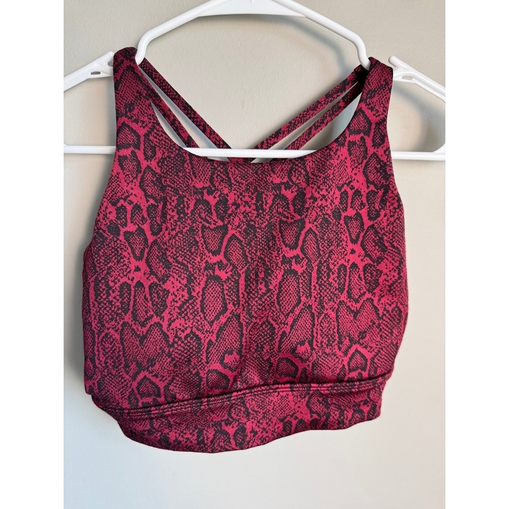 Buffbunny Snakeskin Strappy Sports Bra Women Small Pink Black Activewear Gym